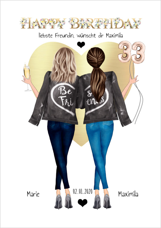Geburtstagsgeschenk 25. beste Freundin - Bild Geschenk für Schwester, Mama, Kollegin