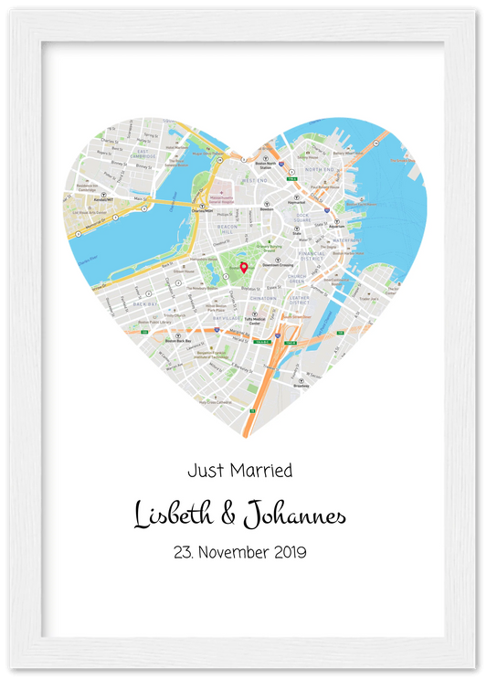 Hochzeitsgeschenk | Gerahmtes Koordinaten Poster Haus im Stadtkarte Design | Geschenkidee Hochzeit  -Valentinstaggeschenk | Geburtstagsgeschenk