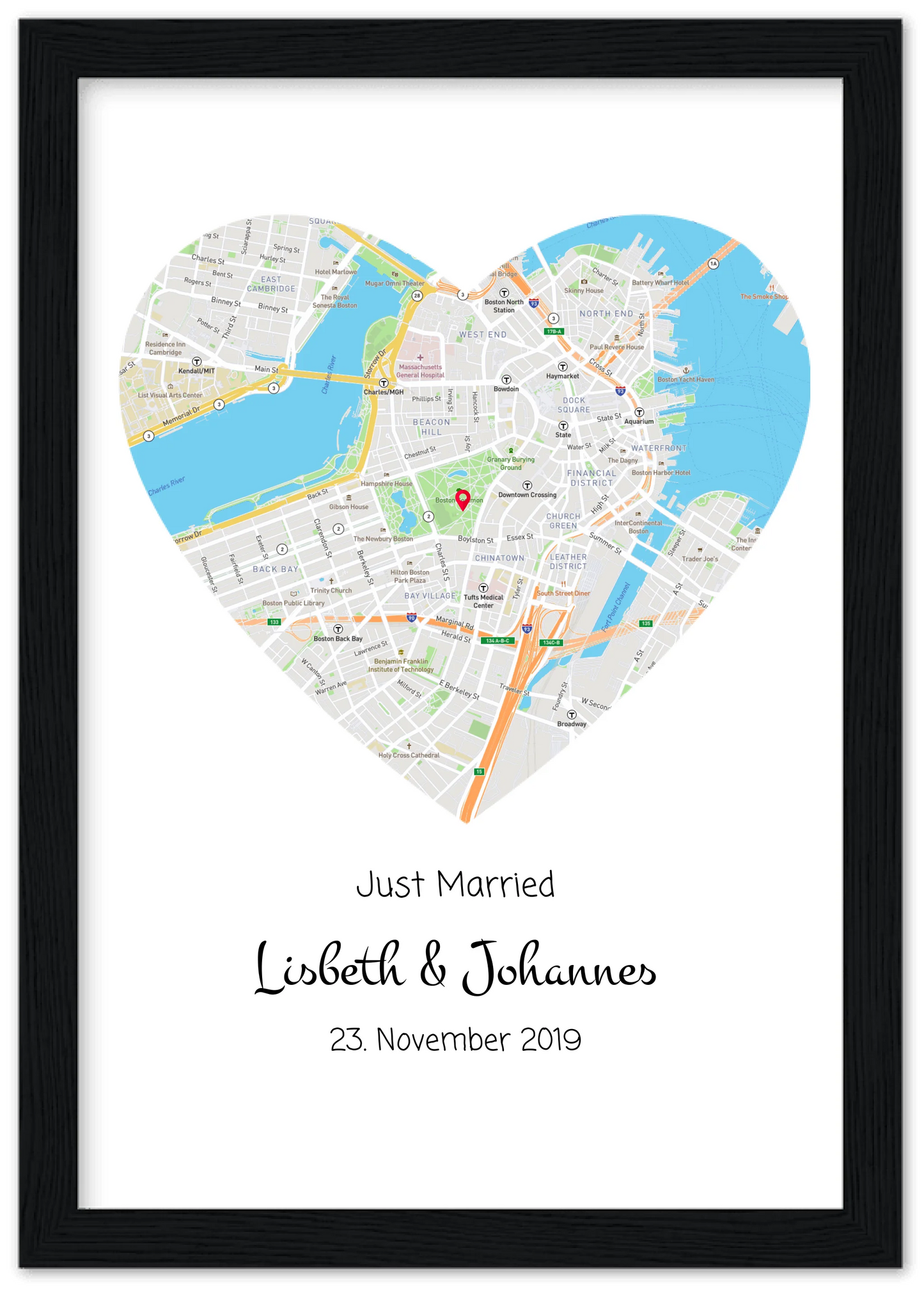 Hochzeitsgeschenk | Gerahmtes Koordinaten Poster Haus im Stadtkarte Design | Geschenkidee Hochzeit -Valentinstaggeschenk | Geburtstagsgeschenk