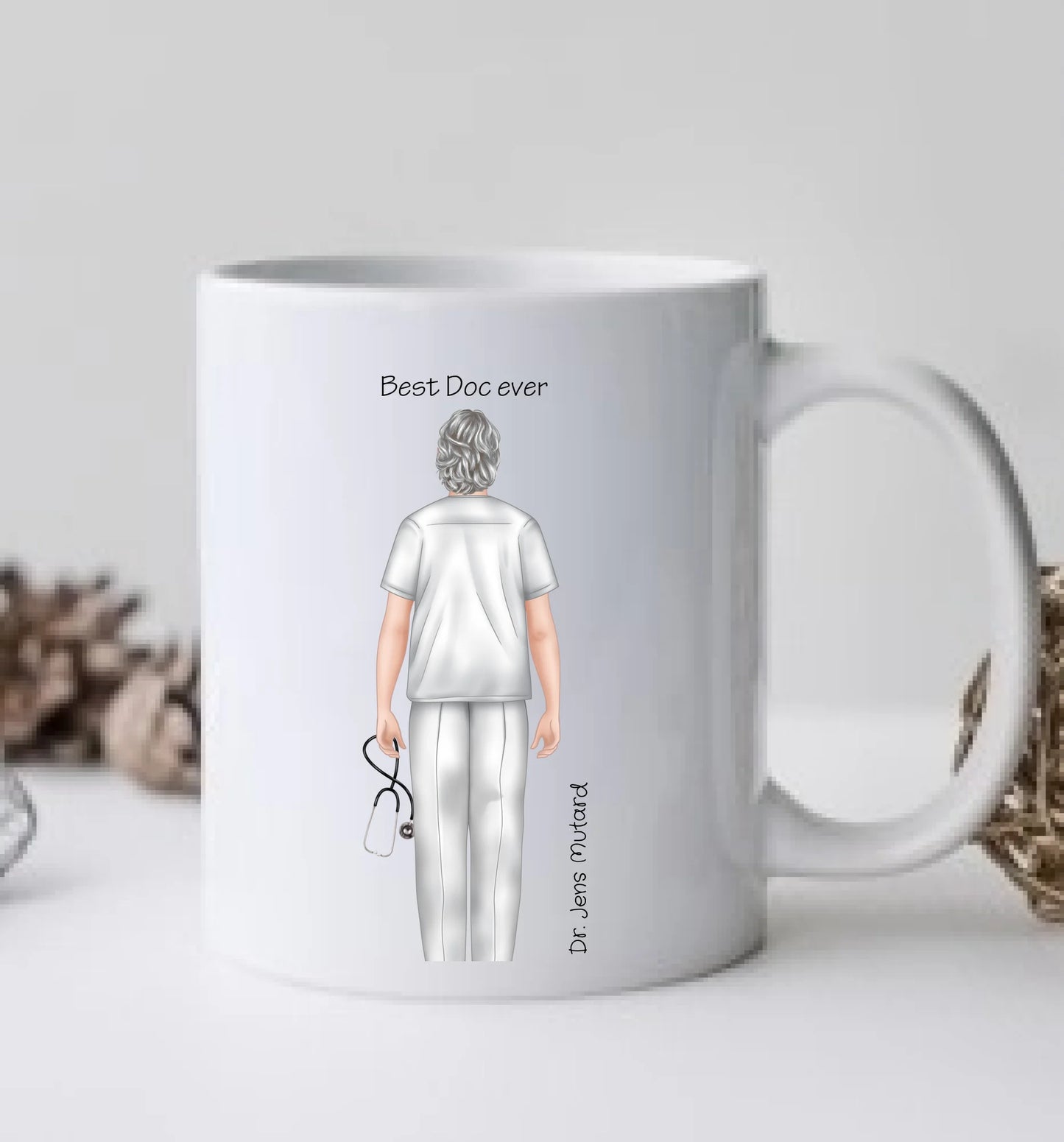 Bester Arzt, Krankenpfleger, Personalisierte Tasse Kaffeebecher, Danke Geschenkidee Kollege, Pfleger