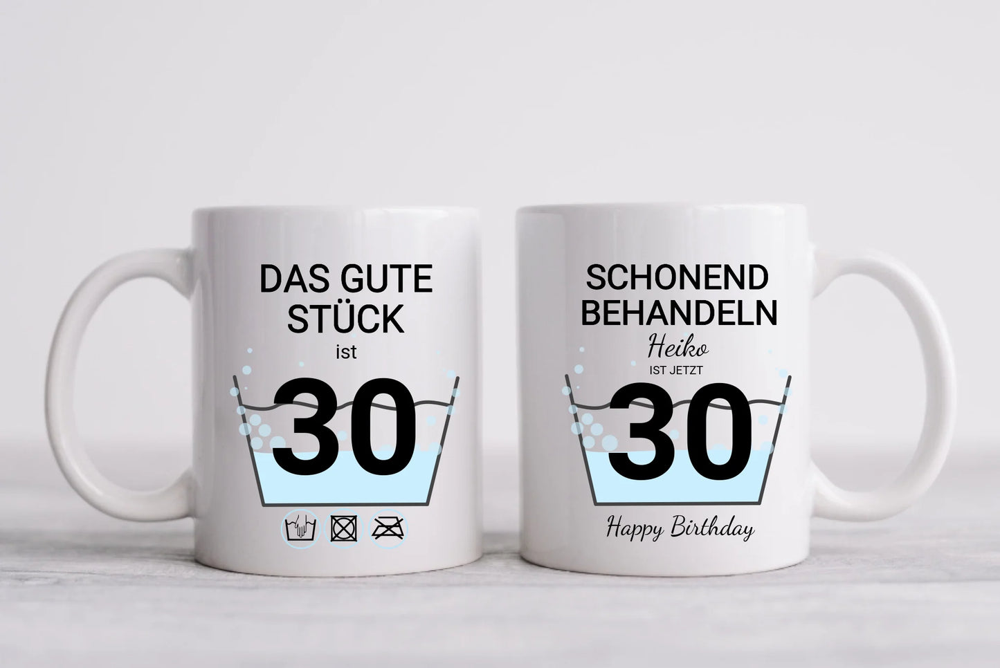 Geburtstageschenk personalisierte Tasse - 30 Jahre Schonend behandeln - das gut Stück ist 18mit Geburtstagszahl und Namenpersonalisiert. Geschenkidee Geburtstag