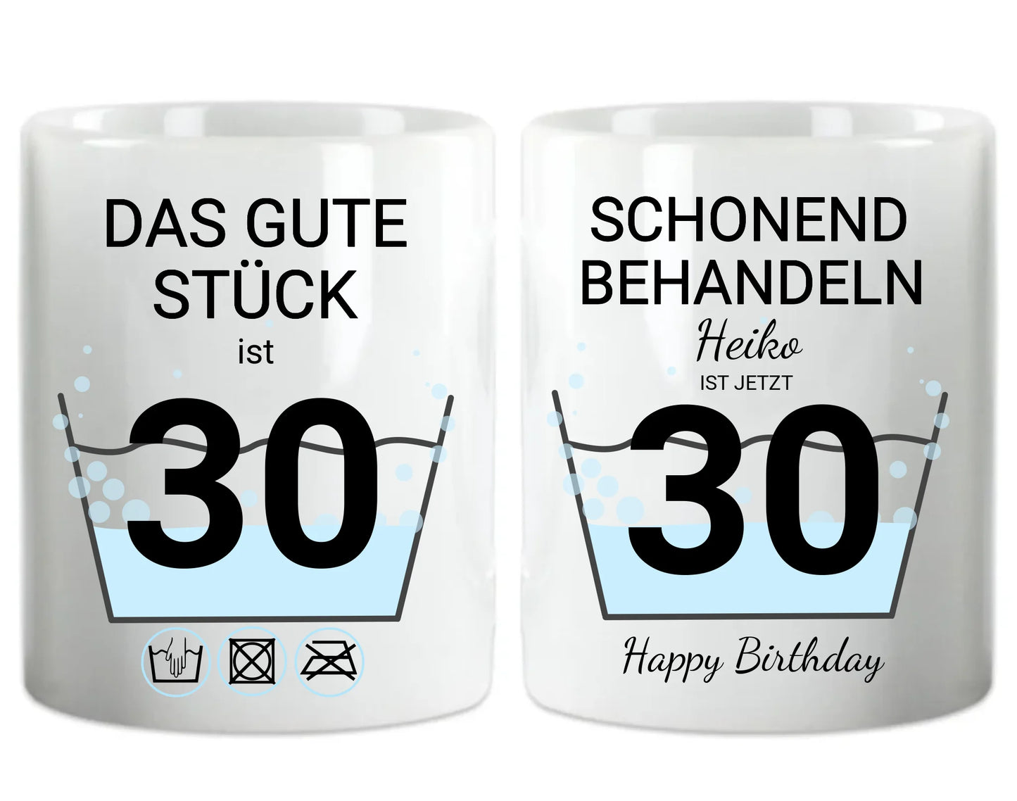 Geburtstageschenk personalisierte Tasse - 30 Jahre Schonend behandeln - das gut Stück ist 18mit Geburtstagszahl und Namenpersonalisiert. Geschenkidee Geburtstag