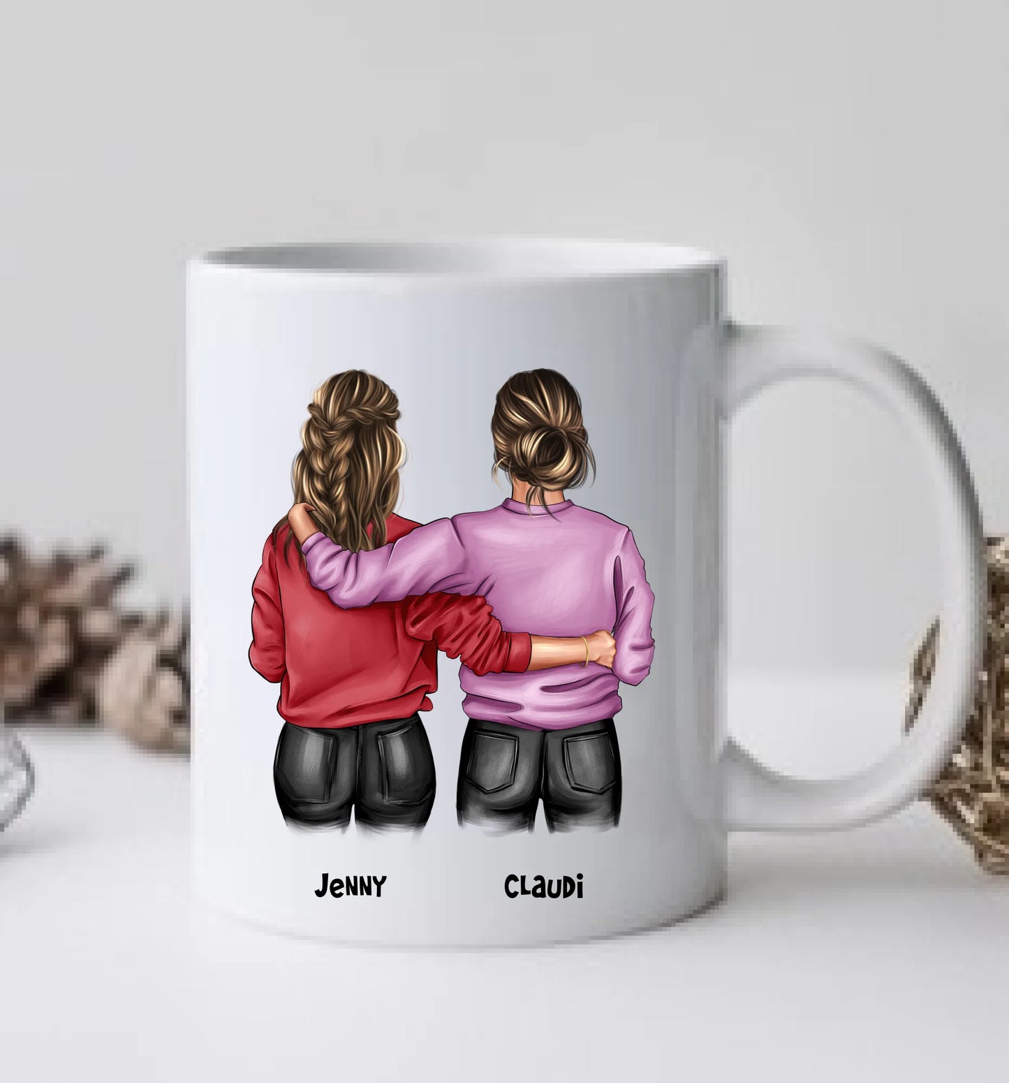 BFF- Besties forever | Beste Freundin Geschenk Tasse personalisiert für Mädchen
