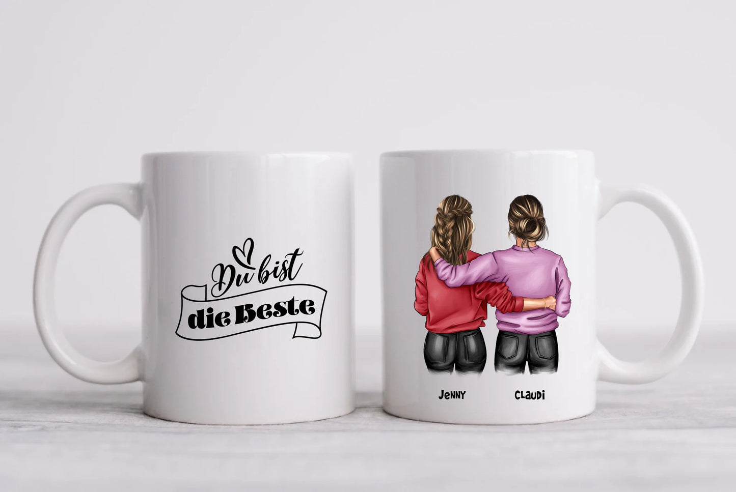 BFF- Besties forever | Beste Freundin Geschenk Tasse personalisiert für Mädchen
