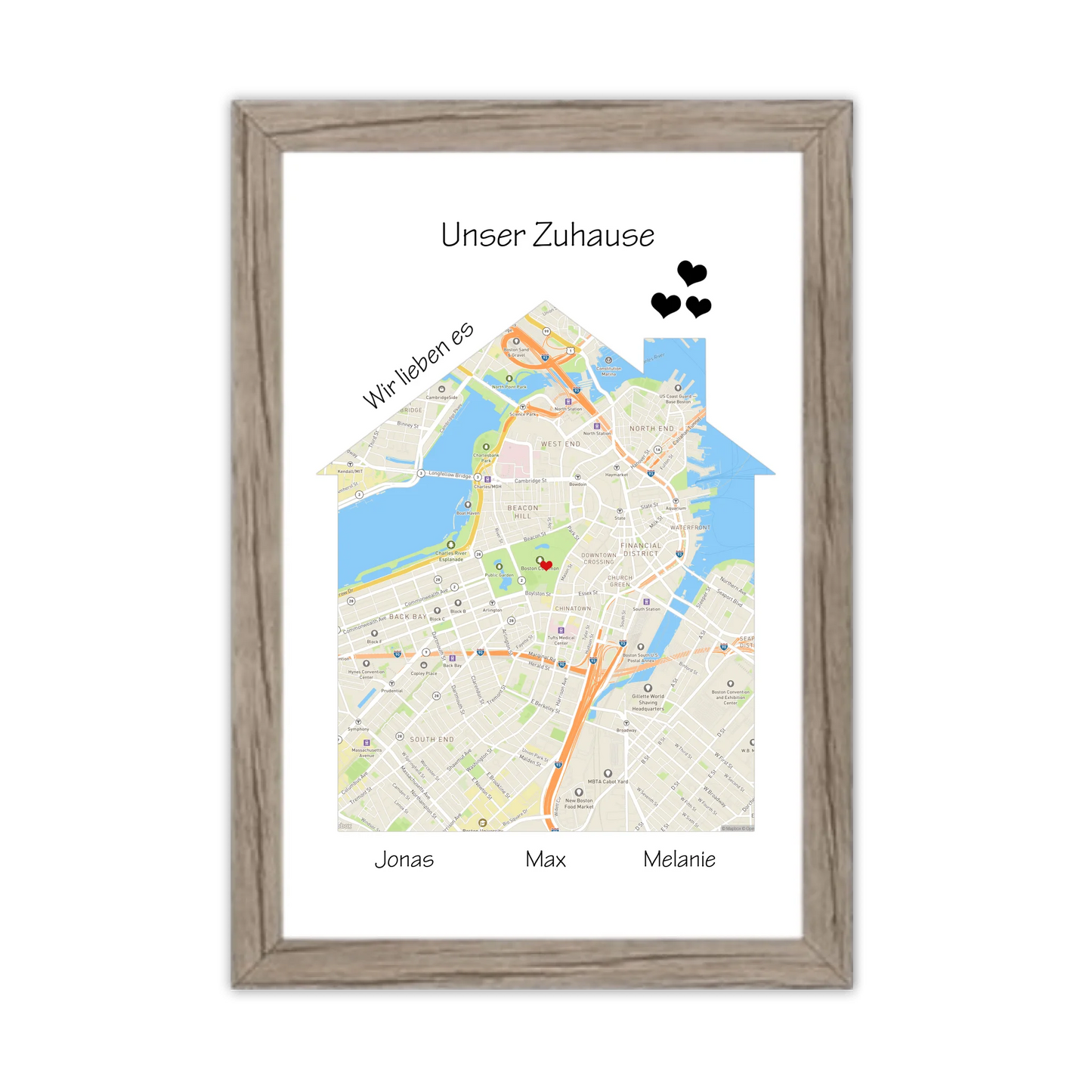 "Unser Zuhause" Poster als Einzugsgeschenk in Wohnung, Haus, Richtfest Gerahmtes Poster Eichenflair Eichenflair