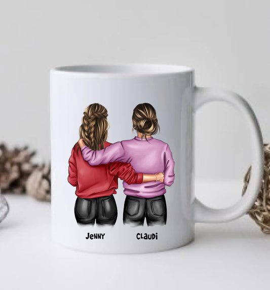 BFF - Besties | Beste Freundin Tasse personalisiert für 2 Mädchen