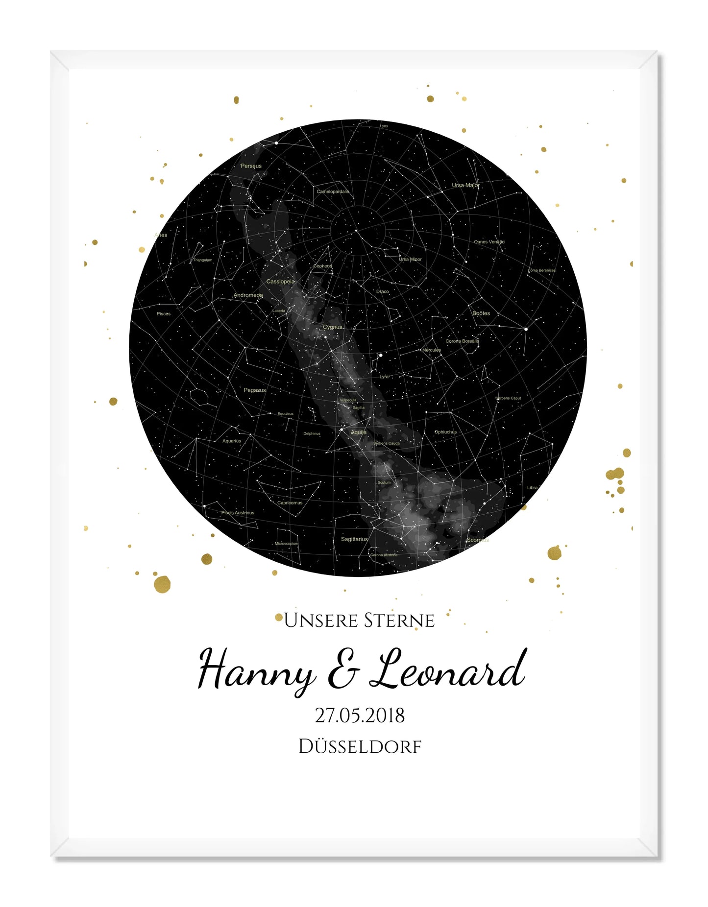 Hochzeitsgeschenk | Personalisierte Sternkarte |  Sternenhimmel Poster | Sternkarte Geschenk zur Hochzeit, zur Geburt, zur Taufe