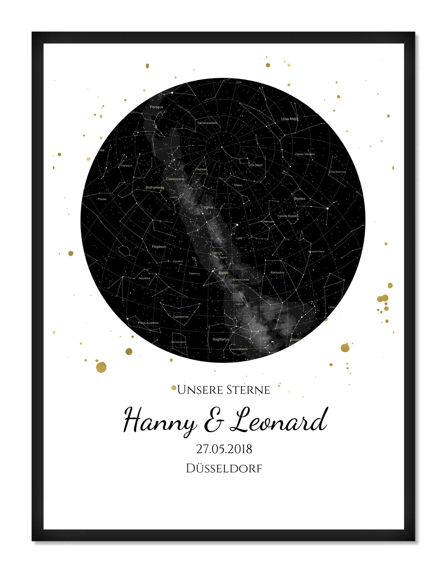 Hochzeitsgeschenk | Personalisierte Sternkarte |  Sternenhimmel Poster | Sternkarte Geschenk zur Hochzeit, zur Geburt, zur Taufe