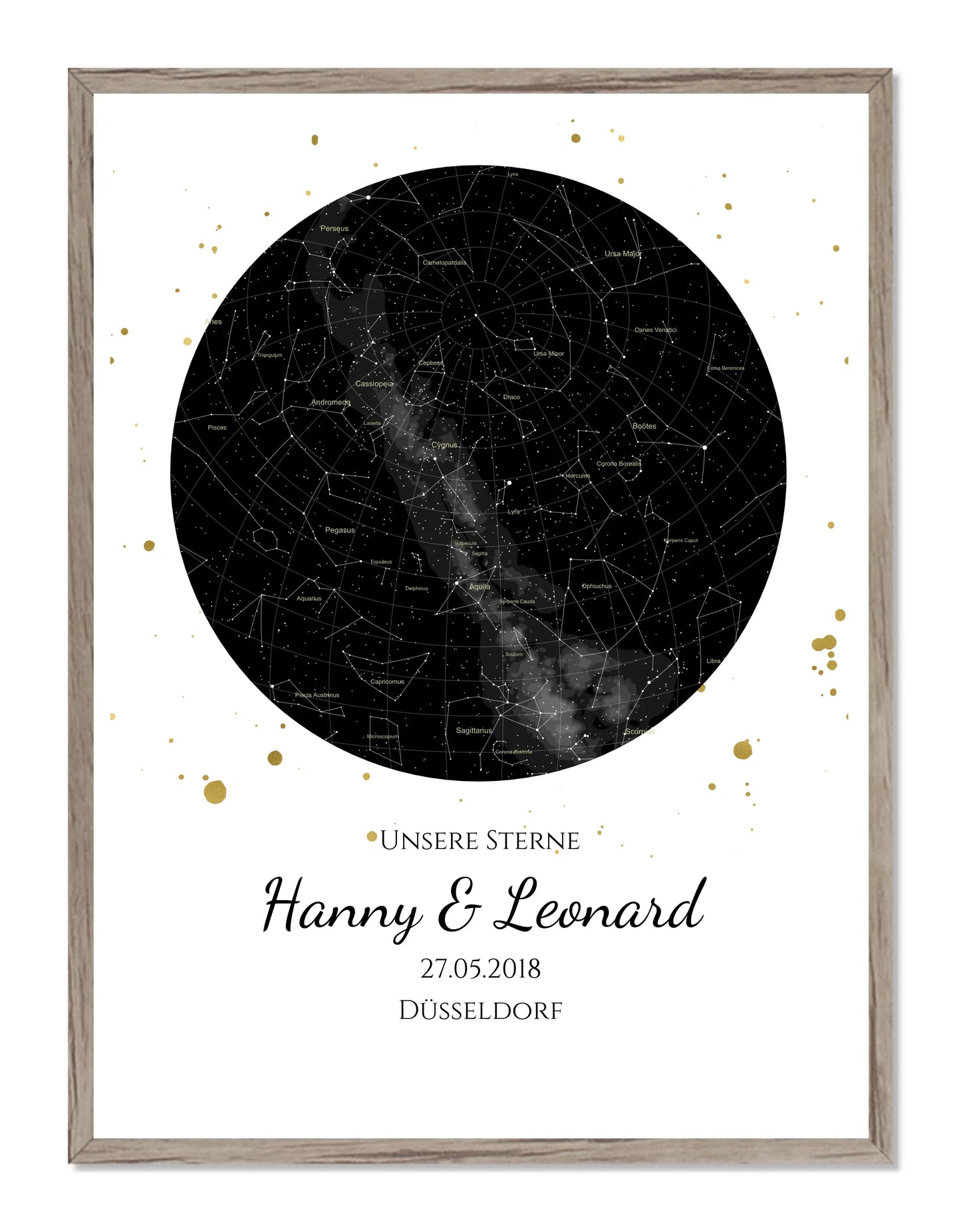 Hochzeitsgeschenk | Personalisierte Sternkarte |  Sternenhimmel Poster | Sternkarte Geschenk zur Hochzeit, zur Geburt, zur Taufe