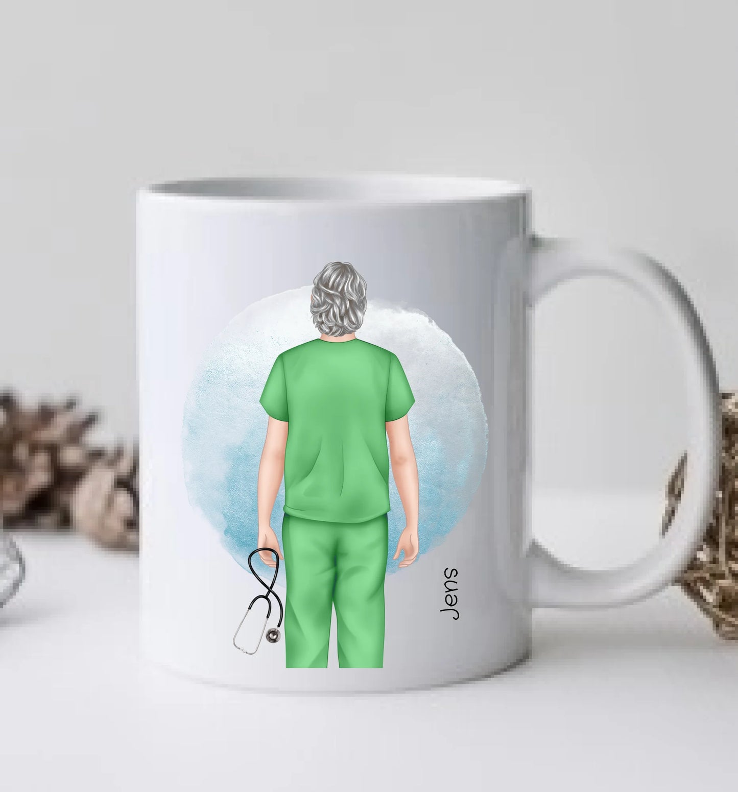 Personalisierte Tasse für Krankenpfleger / Krankenschwester – Geschenk mit Namen & Spruch