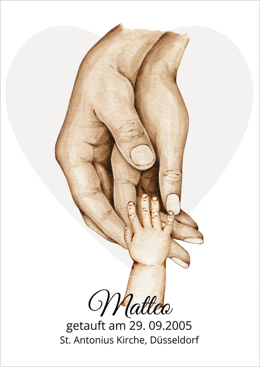 Geschenk Geburt , Geschenk Taufe mit Namen und Datum | Personalisiertes Babygeschenk Poster Poster