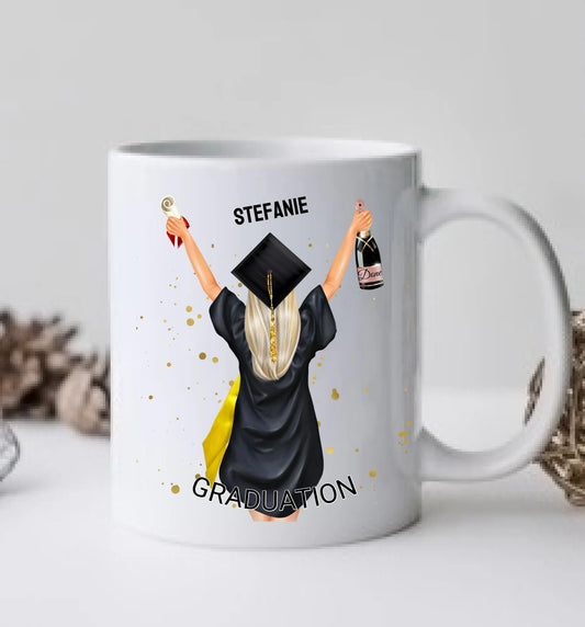 Personalisierte Tasse Schulabschluß, Geschenk 2023 Bachelor, Master, Doktor, Promotion Abitur, Abi, Ausbildung