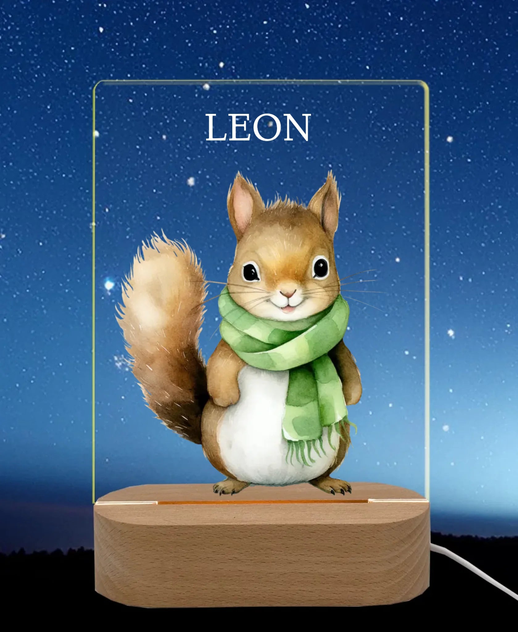 Licht an Nachthimmel