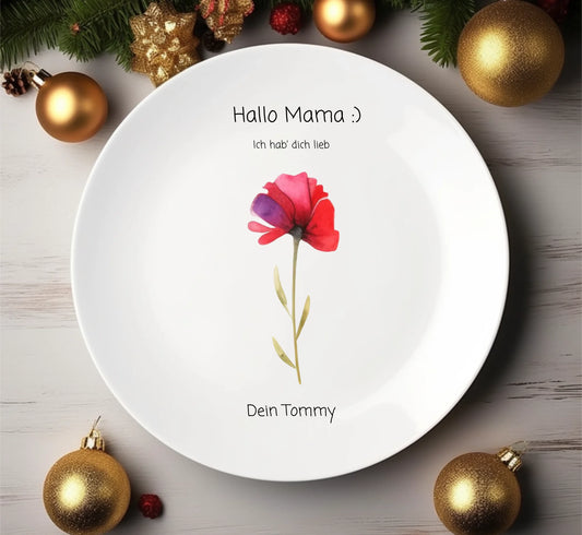Muttertagsgeschenk Blumenteller | Personalisiertes Geschenk Muttertag / Vatertag