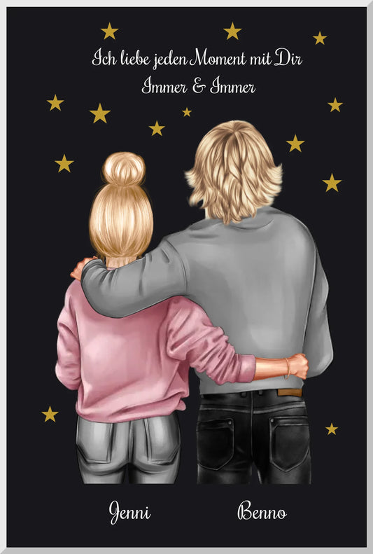 Sternenhimmel Poster - Personalisiertes Geschenk Partner - Partnerschaftsgeschenk Bild - Bilder für Pärchen - Weihnachtsgeschenk Leinwanddruck Leinwandbild