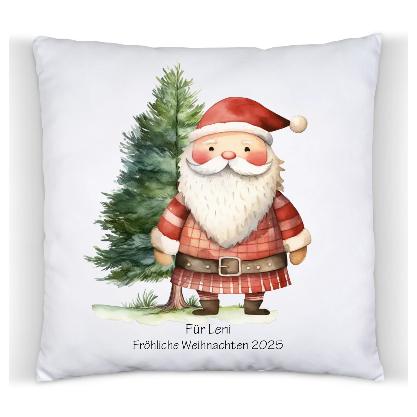 Nikolausgeschenk, Weihnachtsgeschenk Kissen personalisiert für Mädchen & Jungen - Weihnachtsmann mit Name, Text