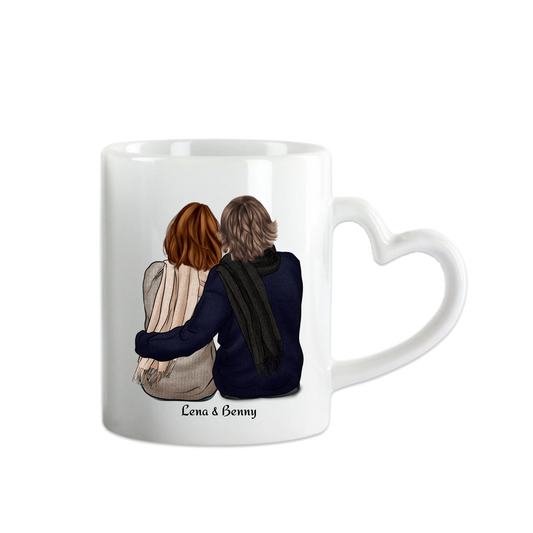 Personalisierte Tasse Jahrestag - Valentinstag - Hochzeitstag Geschenk - Paartasse Geschenk