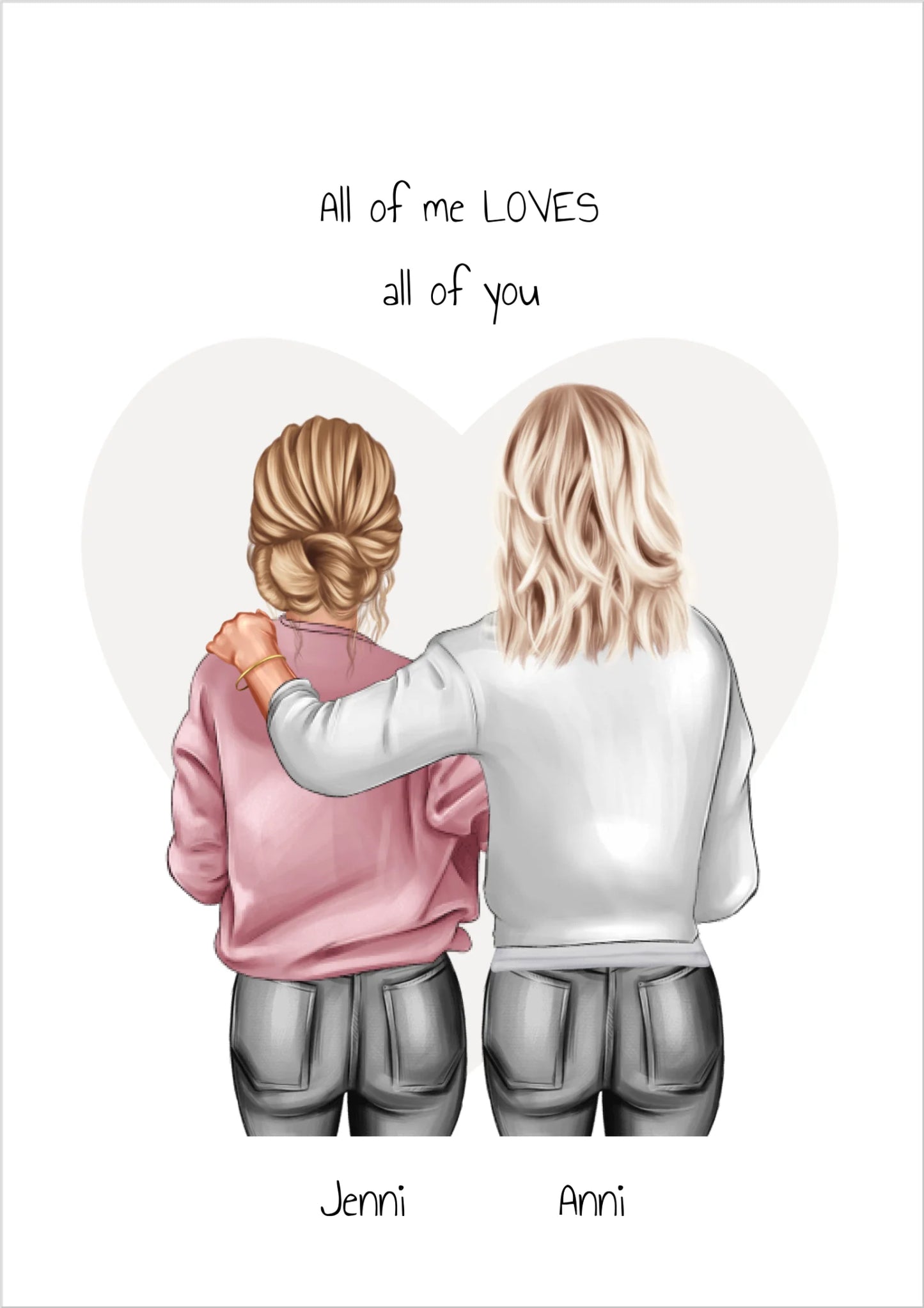 Personalisiertes Geschenk für Schwester, Mutter & Tochter Poster - Kolleginnen Geschenk - Bild Freundin Poster