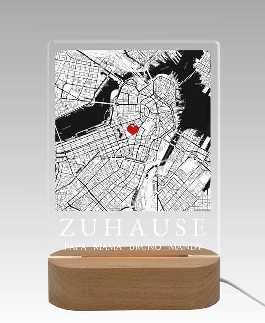 Personalisiertes LED Licht ''ZUHAUSE'' | Valentinstag Geschenk | Hochzeitstag | Neue Wohnung | Deko-Licht