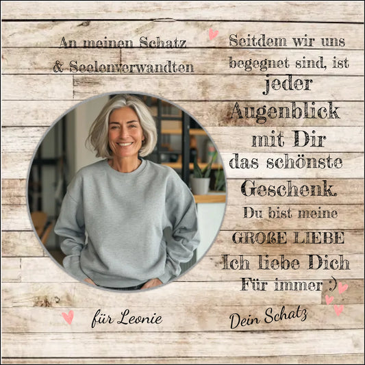 Fotoposter mit eigenem Bild - An meinen Schatz - Geburtstagsgeschenk, Weihnachtsgeschenk, Geschenk Freundin, Freund Leinwanddruck Leinwandbild