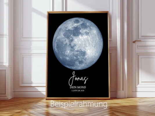 Personalisiertes Mondphasen-Poster - zur Geburt, Taufe, Hochzeit, Jahrestag oder besonderem Datum - Digitale Datei