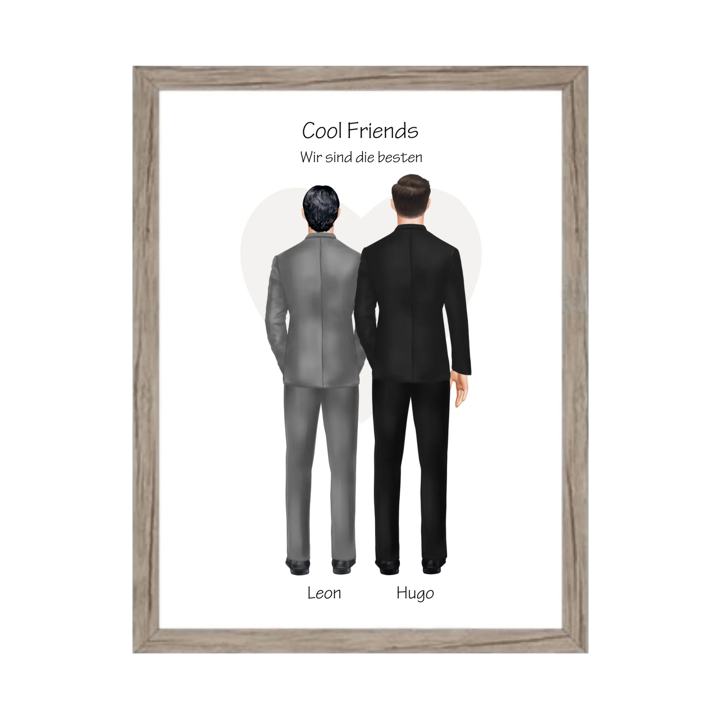 Wir sind die besten Poster - Bild Geschenk 2 Freunde, Brüder, Kollegen - Geburtstagsgeschenk & Weihnachtsgeschenk Gerahmtes Poster Eichenflair Eichenflair