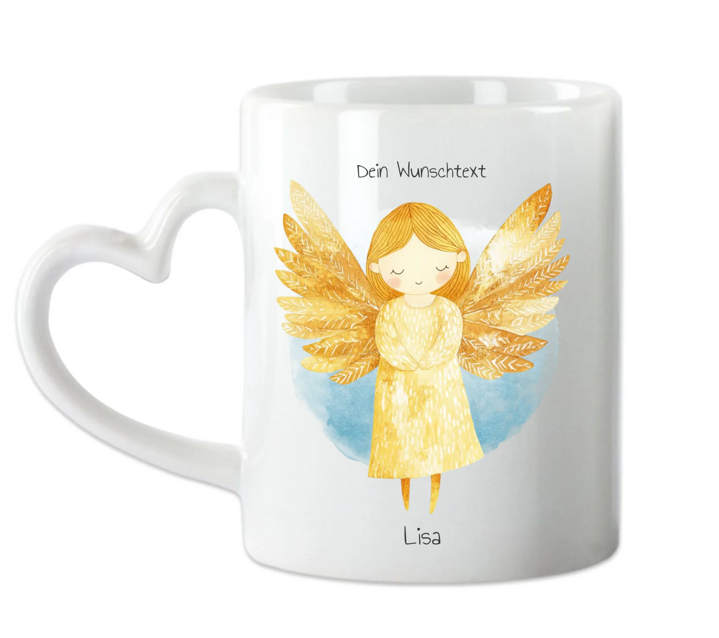 Schutzengel Geschenk - personalisierte Keramiktasse für alle Anlässe mit Name und Wunschtext