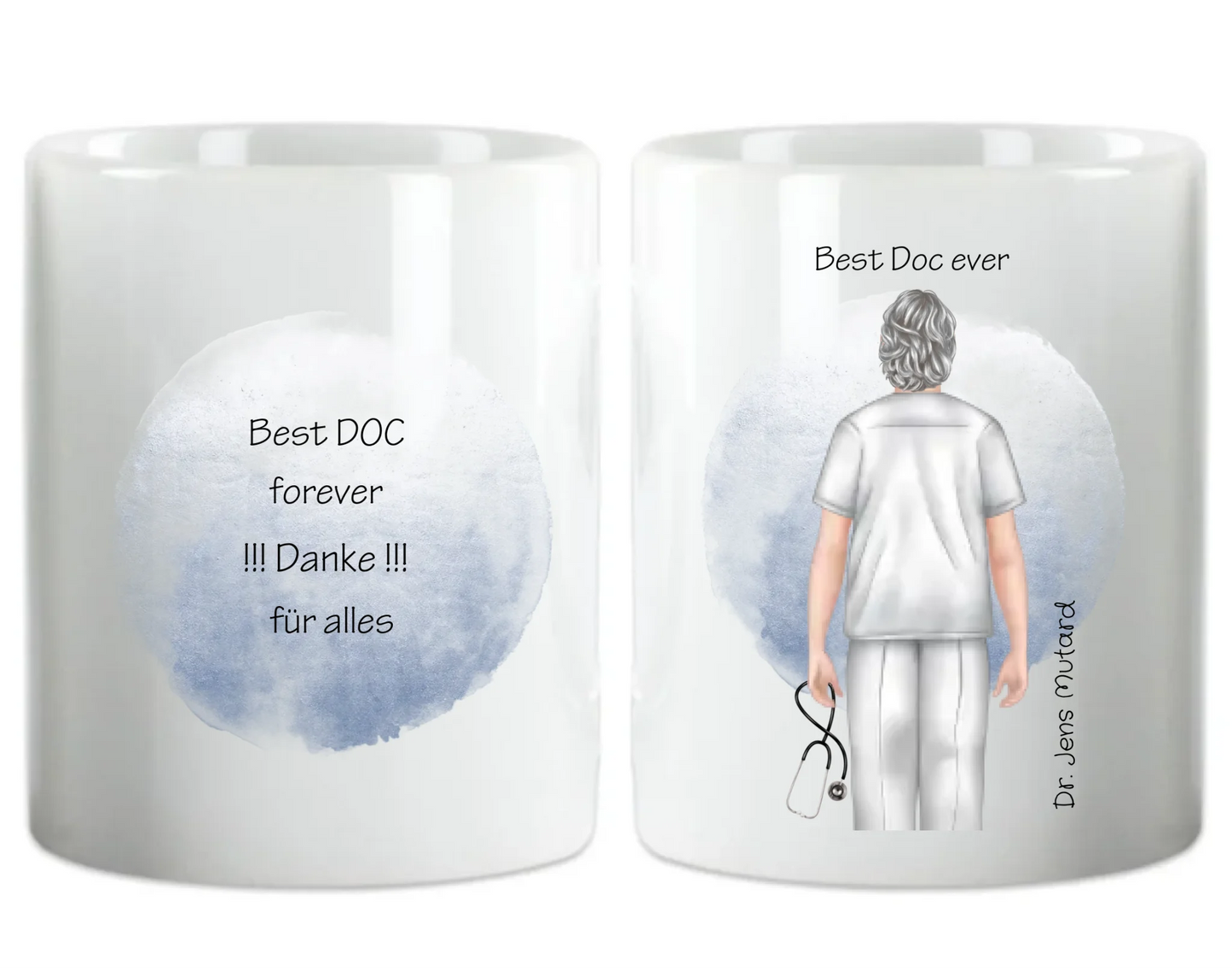 Dankeschön Geschenk Tasse Arzt – Personalisiert mit Namen & Spruch
