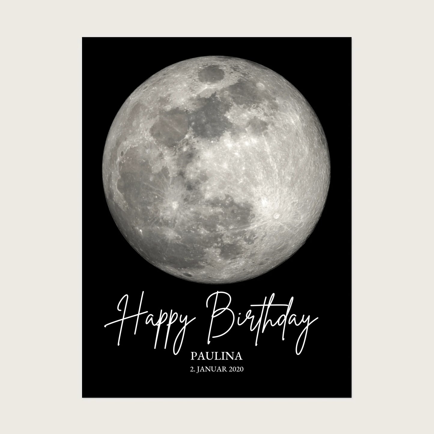 Personalisiertes Geschenk zum Geburtstag Mondphasen-Poster Digitale Datei zum Selberdrucken - kein Poster !!! Digitale Datei zum Selberdrucken - kein Poster 30x40 45x60 60x80 cm