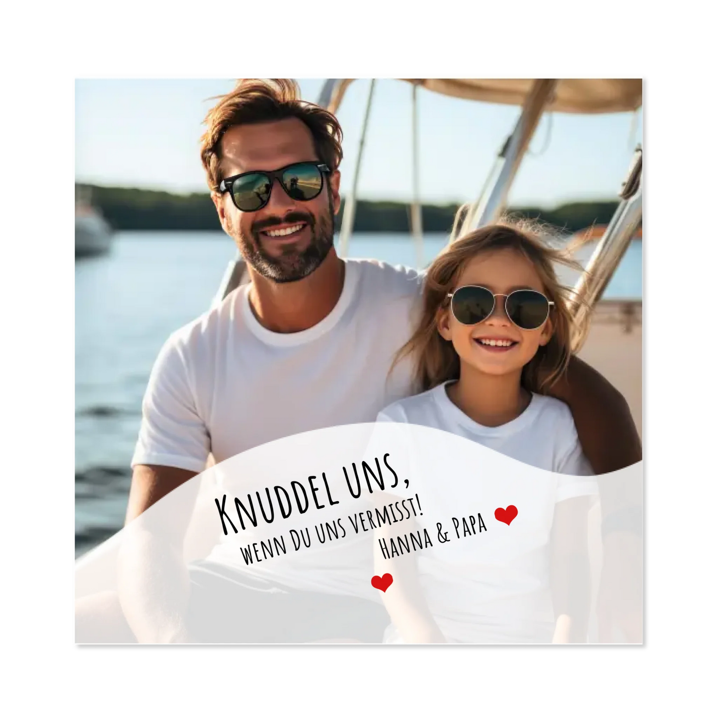 Drück uns, wenn Du uns vermisst | Geschenk Familie | Personalisiertes Kissen Familie mit Text | Knuddel uns