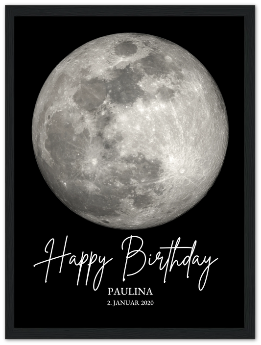 Gestalte ein stilvolles und individuelles, personalisiertes Mond Poster Geschenk, ideal zur Erinnerung als Geburtstagsgeschenk, Geschenk zum Jahrestag, Hochzeitstag und Valentinstag.