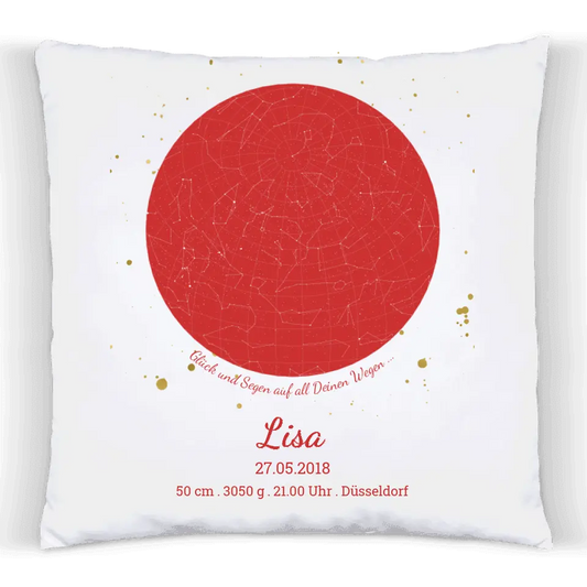 Personalisiertes Geburtsgeschenk und Taufgeschenk mit Sternenhimmel, Namen und Datum.