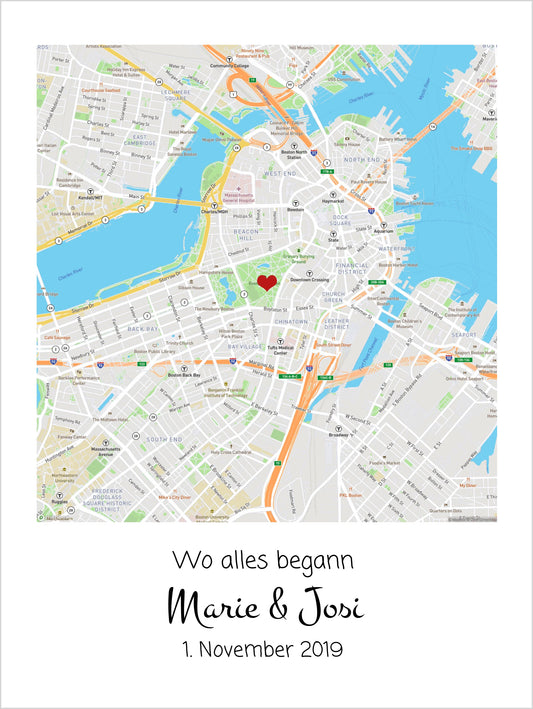 Koordinatenbild | Brautpaar Geschenk Hochzeit | Hochzeitstag Jahrestag Verlobung | Geschenk Pärchen