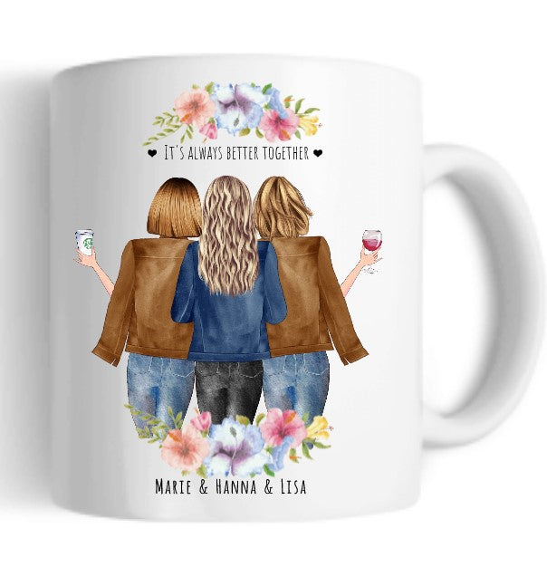 Personalisierte beste Freundin Tassen für alle Frauen, zum Geburtstag, als Weihnachtsgeschenk oder einfach nur so. Gestalte dein Freundschaftsgeschenk einfach online. Eine perfekte personalisierte Geschenkidee zu allen Anlässen.