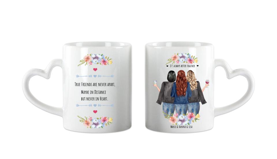 3 Beste Freundin Tasse, Personalisierter Kaffeebecher, Geschenk Familie, Beste Schwester, Kollegin, Freundinnen Tasse, Tassendruck, Ostern