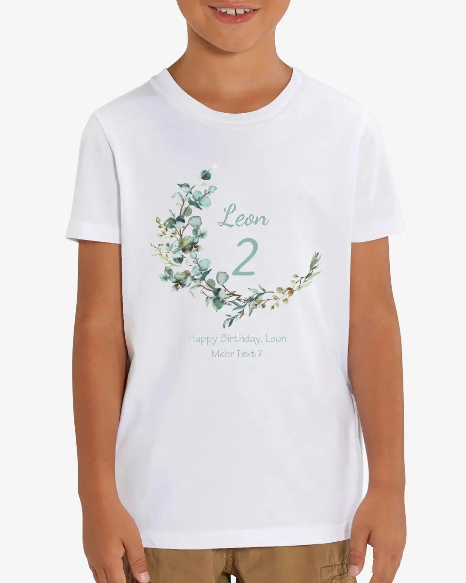 1. - 10. Geburtstag - Happy Birthday oder Wunschtext Kinder Bio T-Shirt mit Waldtieren Namen und Wunschtext personalisiert
