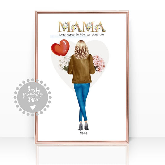 Personalisierte Tasse, Kissen oder Poster für die Mama zum Muttertag & Vatertag