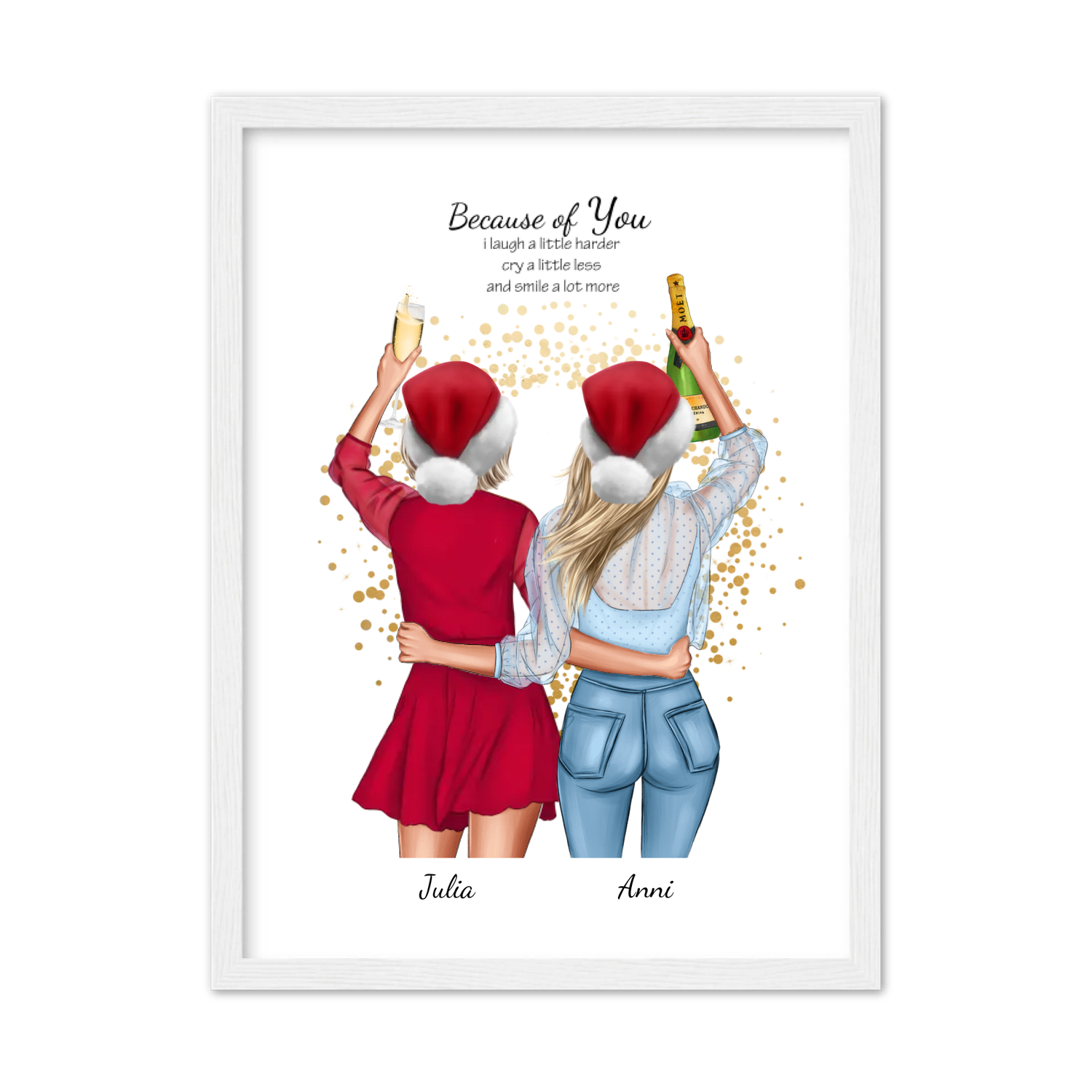 Personalisierte Weihnachtsgeschenke & Geburtstagsgeschenke für Beste Freundinnen, Frauen, Freunde & Familie mit Namen und Spruch.