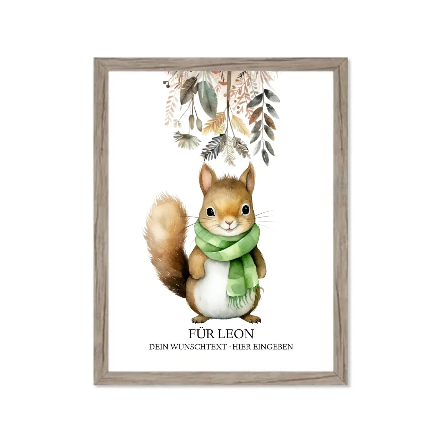 Süße Kinderposter mit Tiermotiven, Name und Wunschtext