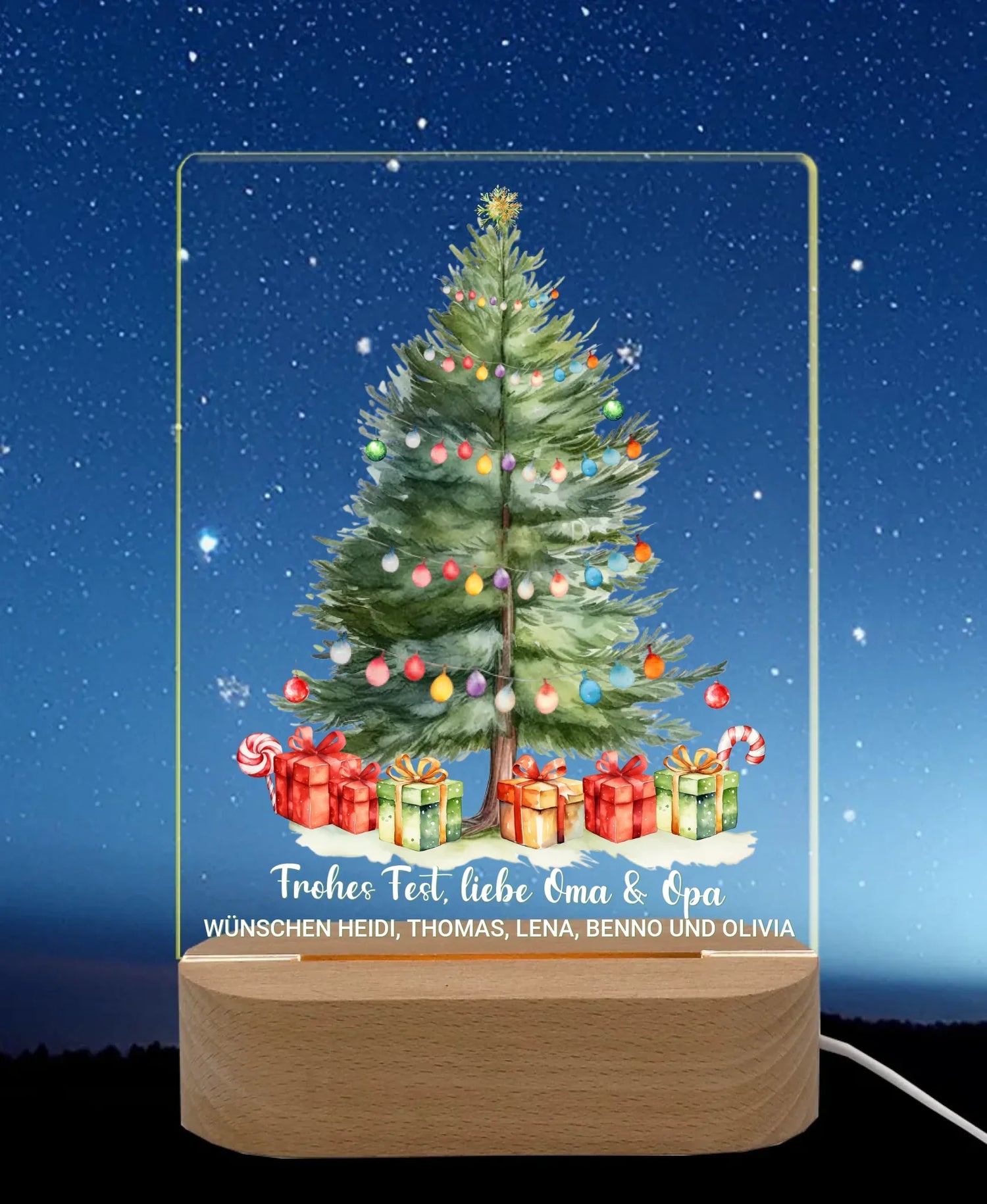 Tannenbaum Weihnachtsdeko - Dekolicht Beleuchtung personalisiert