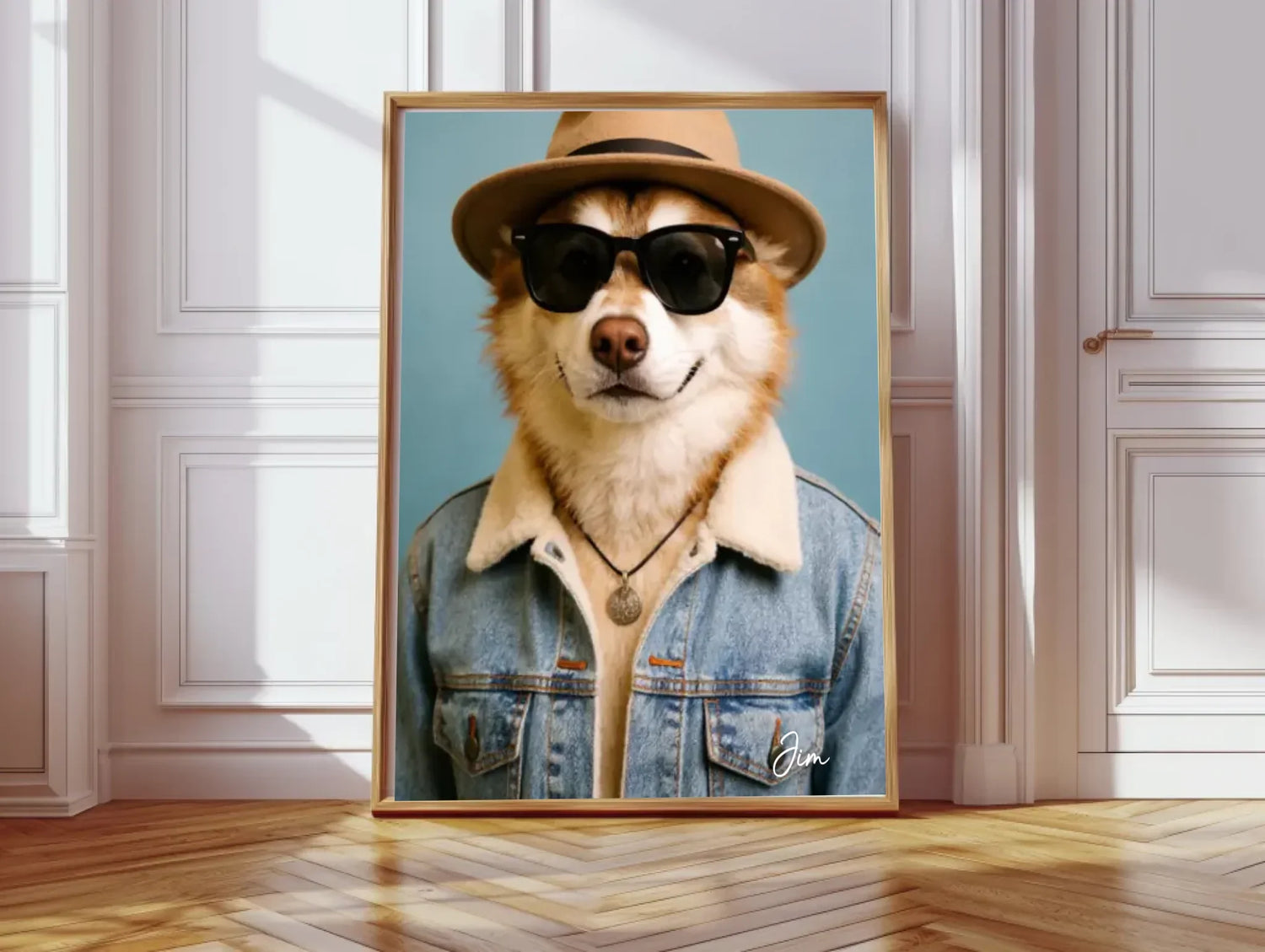 ki-hundeposter-katzenposter mit Namen und Outfit online gestalten.