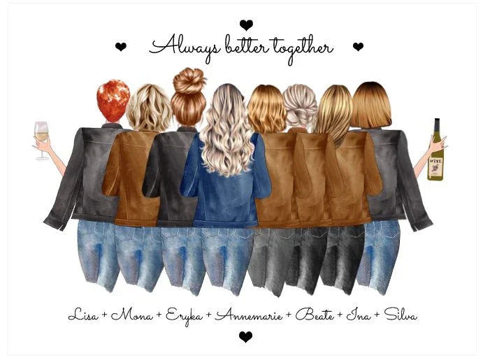 Personalisierte Geschenke -Geschenk Freundinnen, Geschenke Frauen, Geburtstagsgeschenk Frauen, Geschenk 2 beste Freundinnen-Geschenke Freundinnen Bilder, Freudin Poster mit Spruch - Geschenk Mama - Geburtstag Freundin