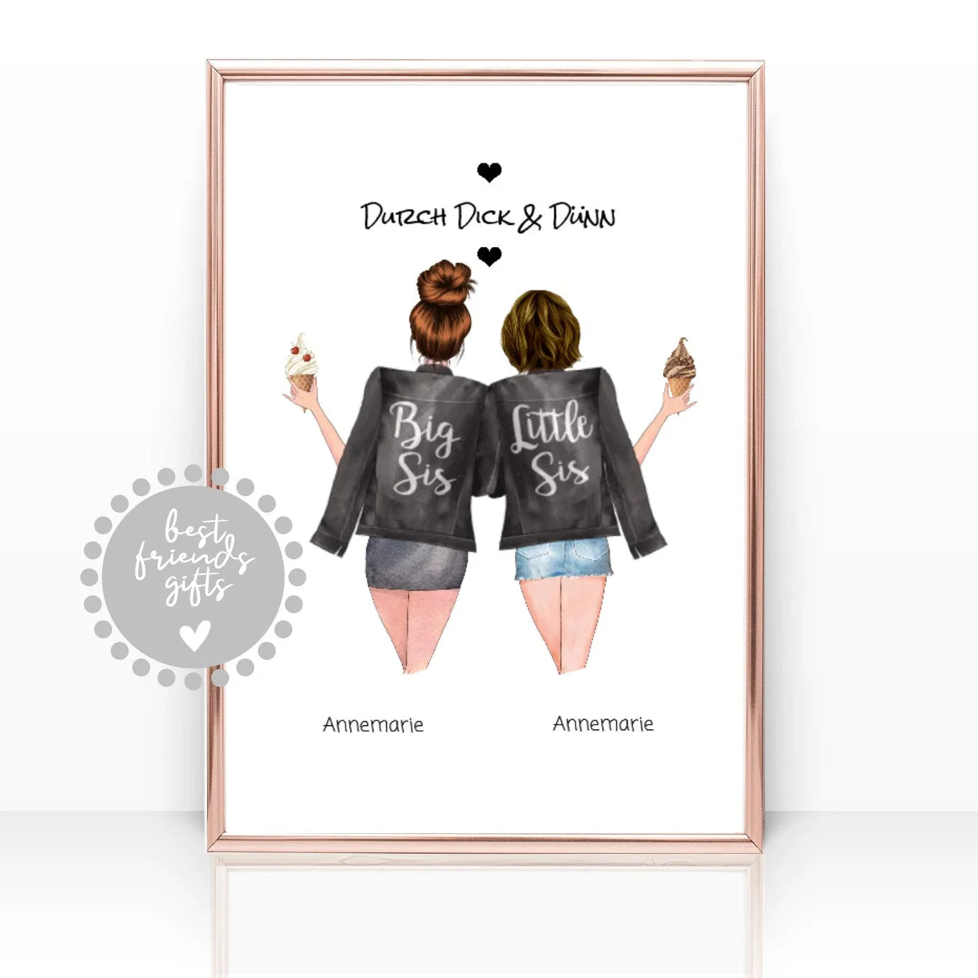 Personalisierte Geschenke -Geschenk Freundinnen, Geschenke Frauen, Geburtstagsgeschenk Frauen, Geschenk 2 beste Freundinnen-Geschenke Freundinnen Bilder, Freudin Poster mit Spruch - Geschenk Mama - Geburtstag Freundin