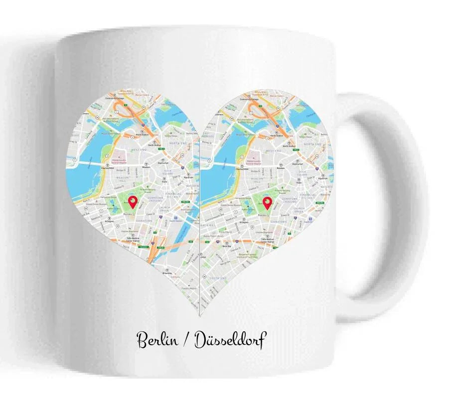 Personalisierte Tasse – Hochzeitsgeschenk, Jahrestag- & Valentinstagsgeschenk mit Koordinaten | Wo alles begann