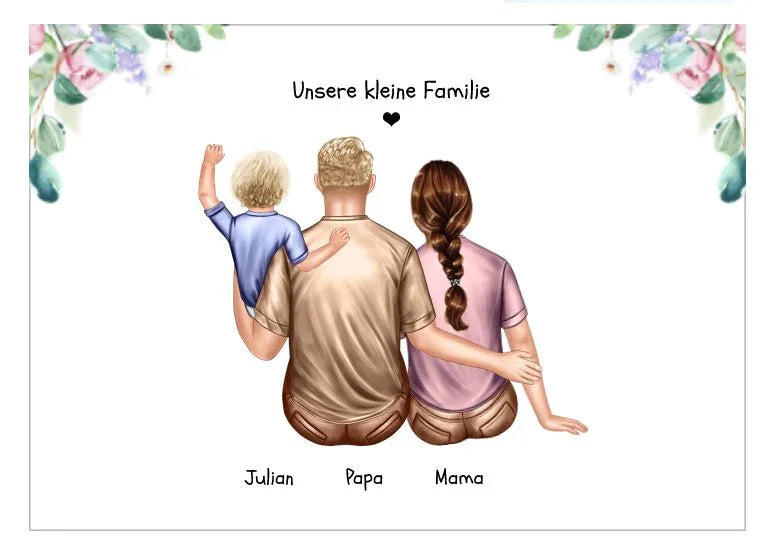 Familienbild - Personalisierte Geschenke -Geschenk Mama-Geschenke Frauen, Geburtstagsgeschenk Frauen, Geschenk 2 beste Freundinnen-Geschenke Muttertag, Geschenk Vatertag, Mutter Poster mit Spruch