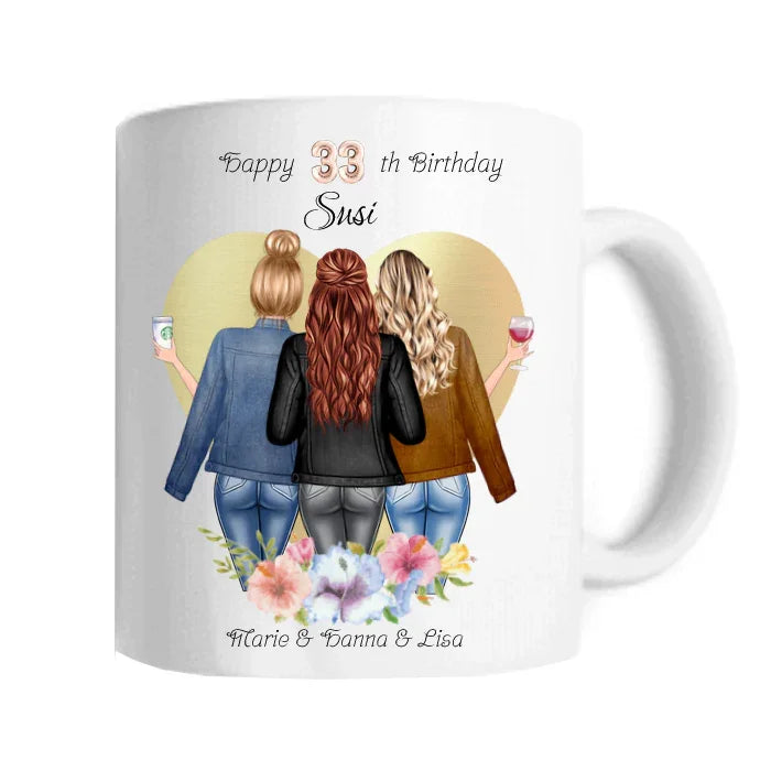 Personalisierte Tassen und Kaffeebecher beste Freundin, Freunde, Familie Geschenke -Geschenk Freundinnen, Geschenk Mama, Frauen.