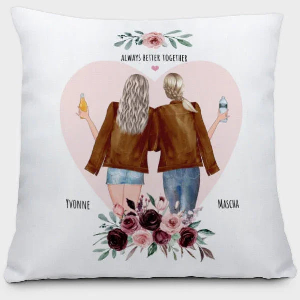 Personalisierte Geschenke -Geschenk Freundinnen, Geschenke Frauen, Geburtstagsgeschenk Frauen, Geschenk 2 beste Freundinnen-Geschenke Freundinnen Bilder, Freudin Poster mit Spruch - Geschenk Mama - Geburtstag Freundin - Kissen Freundin