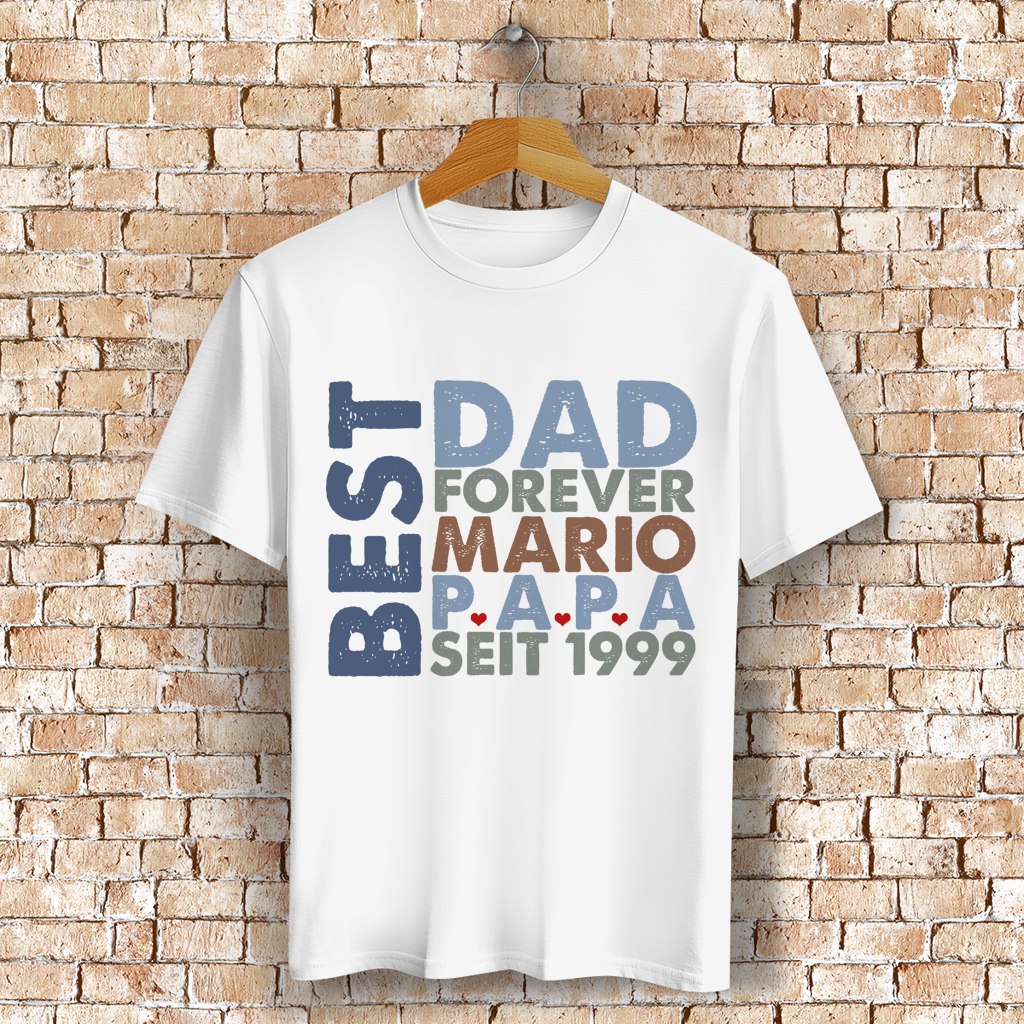 Personalisiertes T-Shirt mit Name "Papa" - Geschenk Idee für Vater
