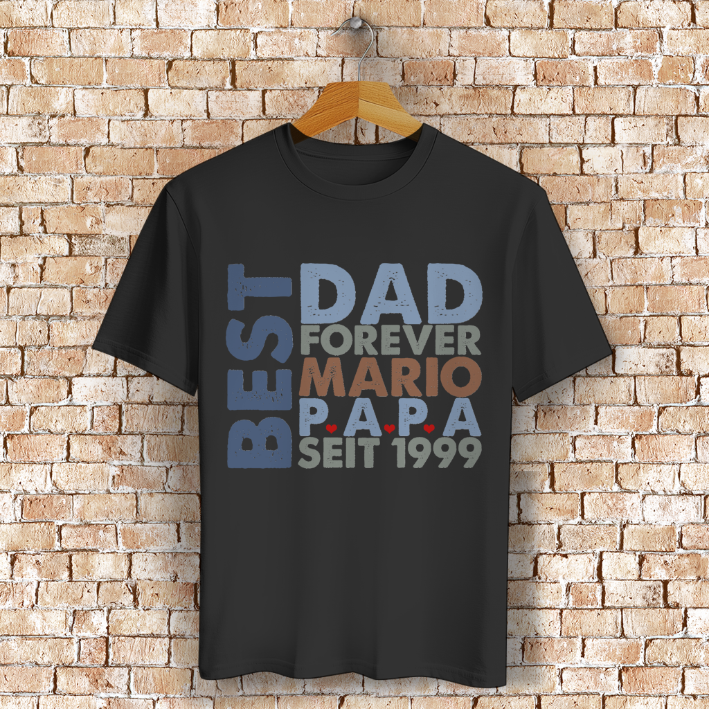 Personalisiertes T-Shirt mit Name "Papa" - Geschenk Idee für Vater