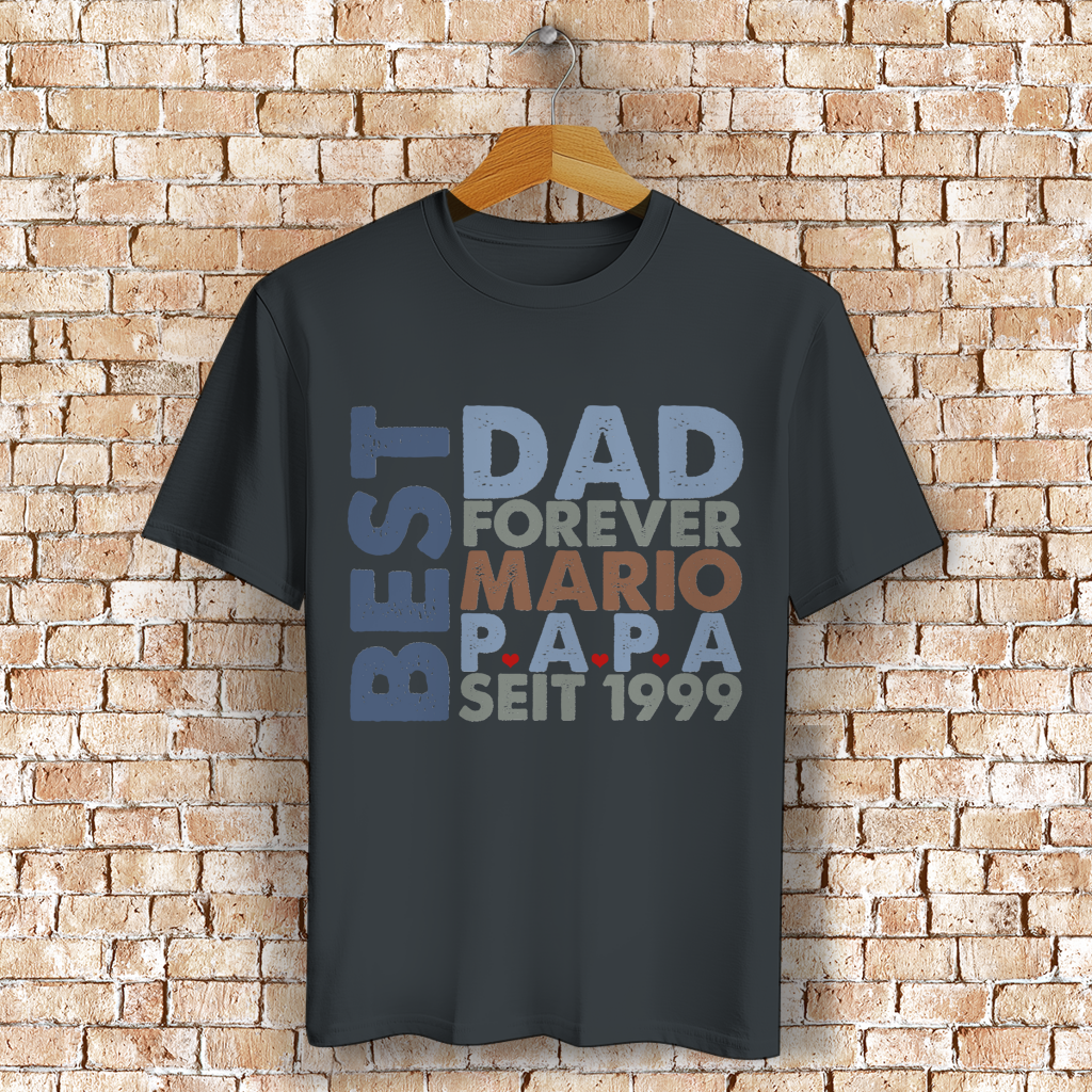 Personalisiertes T-Shirt mit Name "Papa" - Geschenk Idee für Vater